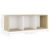 vidaXL Meuble TV blanc et ch&ecirc;ne sonoma 107x35x37 cm bois d&rsquo;ing&eacute;nierie
