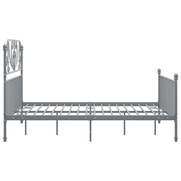 vidaXL Cadre de lit sans matelas gris m&eacute;tal 140x200 cm