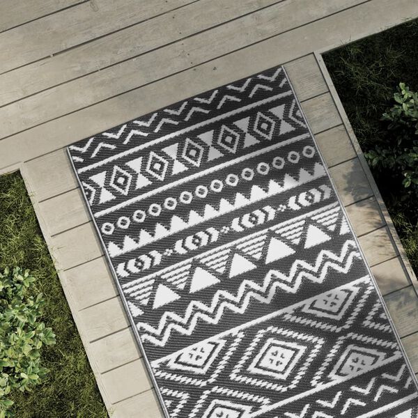 vidaXL Tapis d'ext&eacute;rieur ARAKIL noir 80x250 cm PP