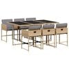 vidaXL Ensemble &agrave; manger de jardin coussins 7 pcs m&eacute;lange beige rotin