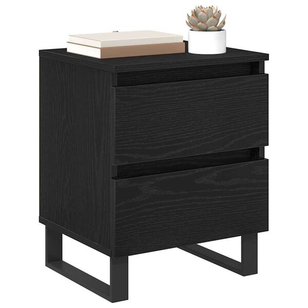 vidaXL Cabinet de chevet Ch&ecirc;ne noir 40 x 35 x 50 cm Bois d'ing&eacute;nierie