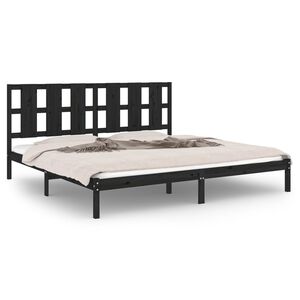 vidaXL Cadre de lit sans matelas noir 200x200 cm bois massif de pin