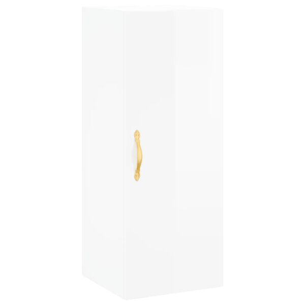 vidaXL Armoire murale blanc brillant 34,5x34x90 cm