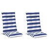 vidaXL Coussin d'ext&eacute;rieur 2 pc Tissu Bleu et Blanc 120 x 50 x 7 cm