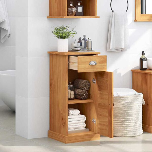 vidaXL Armoire de salle de bain avec tiroir VIGO Marron et Marron Miel