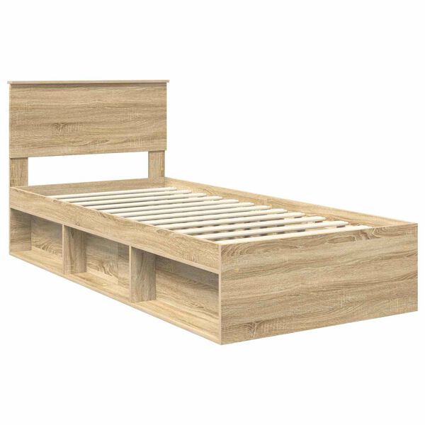 vidaXL Cadre de lit Chêne Sonoma 75 x 190 cm Bois d'ingénierie