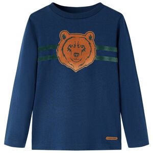 T-shirt enfants &agrave; manches longues bleu marine 92