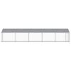 vidaXL Cage pour chien avec toit et porte gris 10x2x2m acier galvanis&eacute;