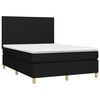 vidaXL Sommier &agrave; lattes de lit avec matelas Noir 140x190 cm Tissu