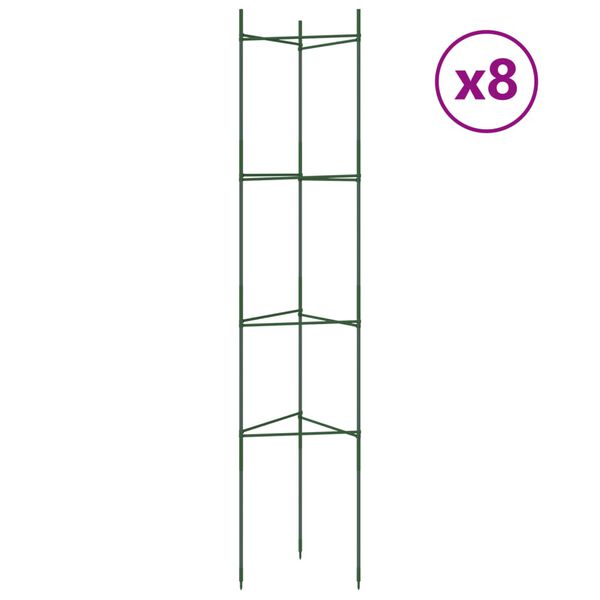 vidaXL Cages &agrave; tomates 8 pcs 154 cm acier et PP