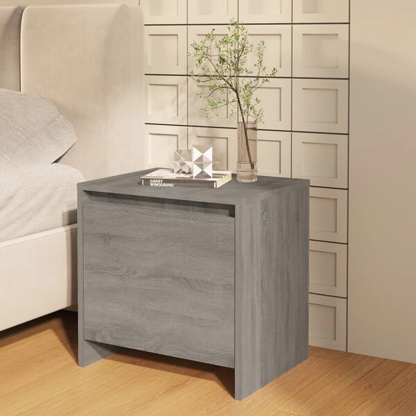 vidaXL Table de chevet Sonoma gris 45x34x44,5 cm bois d'ing&eacute;nierie