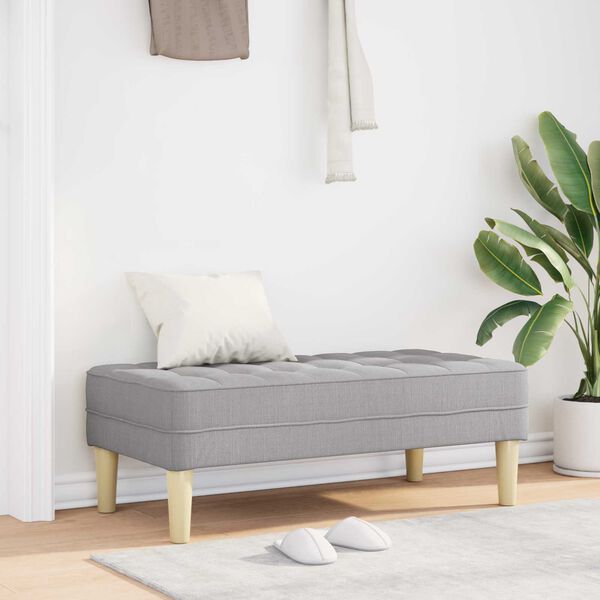 vidaXL banc avec coussin Gris nuage 113 x 57 x 39 cm tissu