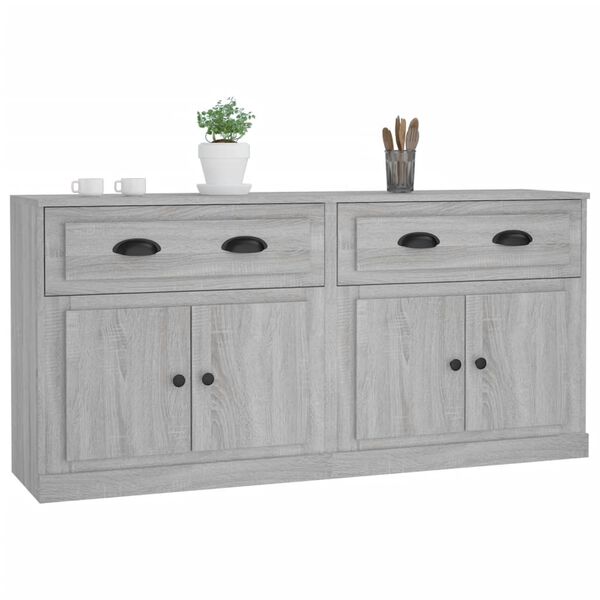 vidaXL Buffets 2 pcs sonoma gris bois d'ing&eacute;nierie