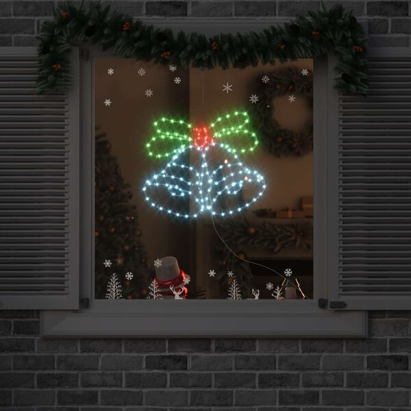 vidaXL Cloche de Noël avec 144 LED Multicolore 56 x 46 cm PVC