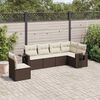 vidaXL Salon de jardin avec coussins 6 pcs marron r&eacute;sine tress&eacute;e