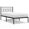 vidaXL Cadre de lit m&eacute;tal sans matelas avec t&ecirc;te de lit noir 100x200cm