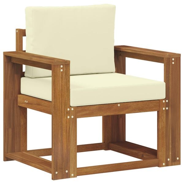 vidaXL Canap&eacute; d&rsquo;ext&eacute;rieur Bois d'acacia massif et polyester Naturel