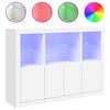 vidaXL Buffets avec lumi&egrave;res LED 3 pcs blanc bois d'ing&eacute;nierie