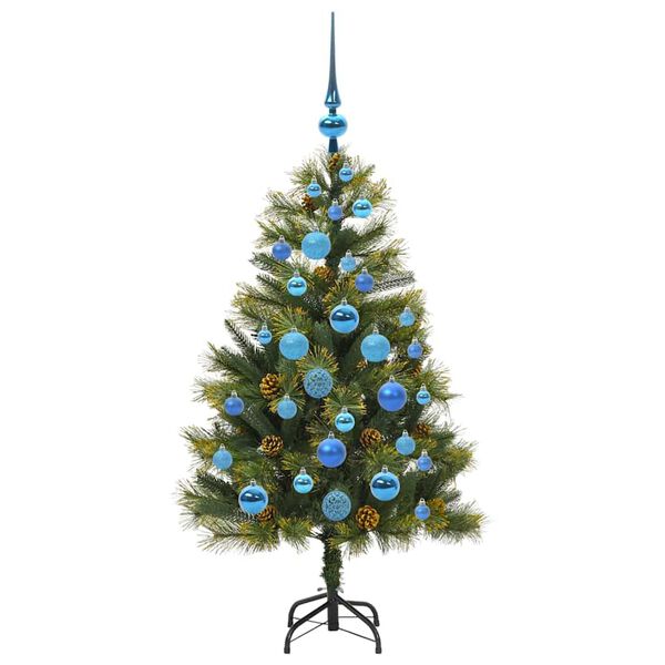 vidaXL Sapin de No&euml;l artificiel avec branches pliables et c&ocirc;nes 120 cm