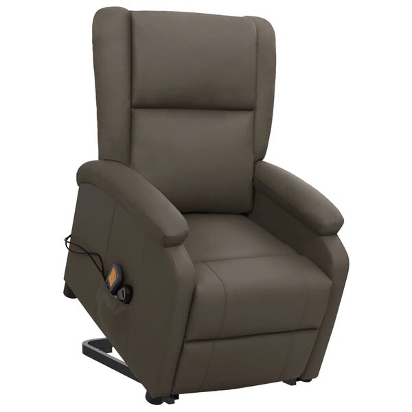 vidaXL Fauteuil de massage Gris Similicuir