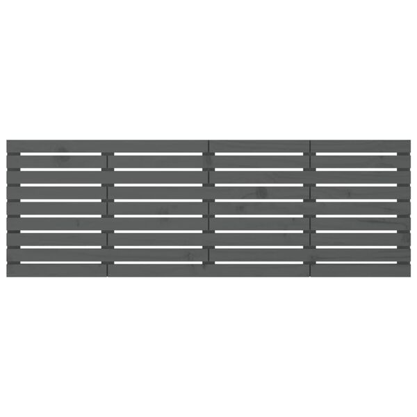 vidaXL T&ecirc;te de lit murale Gris 206x3x63 cm Bois massif de pin
