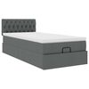 vidaXL Cadre de lit ottoman avec matelas gris foncé 90x190 cm tissu