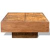 vidaXL Table basse carr&eacute;e Marron Bois massif de manguier