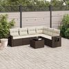 vidaXL Salon de jardin avec coussins 7 pcs marron r&eacute;sine tress&eacute;e