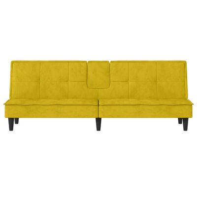 vidaXL Canapé-lit avec porte-gobelets jaune velours