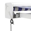 vidaXL Auvent r&eacute;tractable bleu et blanc 4,5x3 m tissu et aluminium