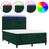 vidaXL Sommier &agrave; lattes de lit avec matelas LED Vert fonc&eacute; 140x190 cm