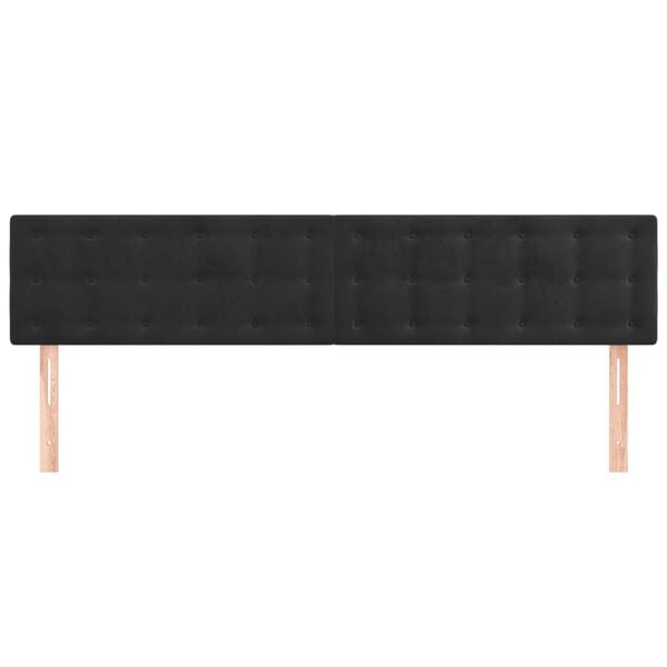 vidaXL T&ecirc;tes de lit 2 pcs Noir 100x5x78/88 cm Velours