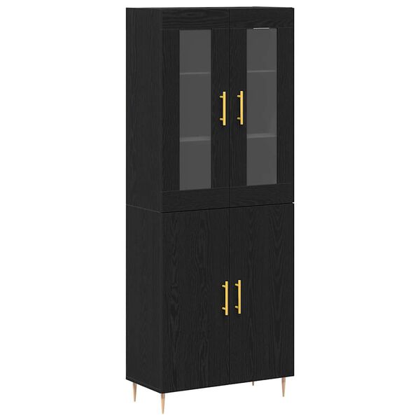 vidaXL Haut Armoire 2 pcs Ch&ecirc;ne noir Bois d'ing&eacute;nierie