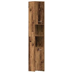 vidaXL Armoire salle de bain vieux bois 30x30x183,5 cm bois ing&eacute;nierie