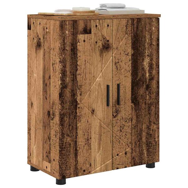 vidaXL Cabinet de salle de bain avec porte Bois Ancien 60 x 35 x 80 cm