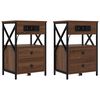 vidaXL Cabinet de chevet 2 pc Ch&ecirc;ne brun 40 x 31 x 60 cm