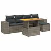 vidaXL Salon de jardin 6 pcs avec coussins gris r&eacute;sine tress&eacute;e