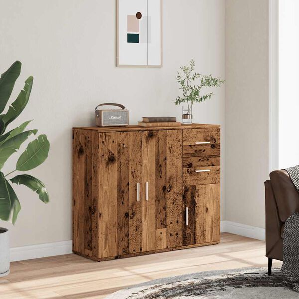 vidaXL Buffet vieux bois 91x29,5x75 cm bois d'ingénierie
