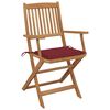 vidaXL Chaises pliables de jardin lot de 2 avec coussins Bois d'acacia