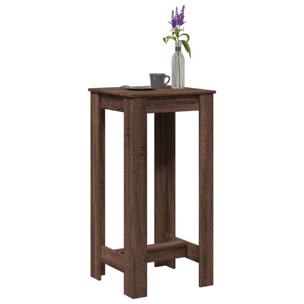 vidaXL Table de bar ch&ecirc;ne marron 51x50x103,5 cm bois d'ing&eacute;nierie