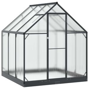 vidaXL Serre de jardin avec porte Anthracite 183,5 x 183,5 x 207 cm