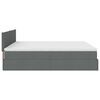 VidaXL Cadre de lit ottoman avec matelas gris fonc&eacute; 200x200 cm tissu