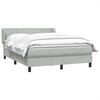 vidaXL Sommier à lattes de lit et matelas gris clair 140x220cm velours
