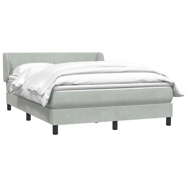 vidaXL Sommier à lattes de lit et matelas gris clair 140x220cm velours
