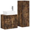 vidaXL Ensemble de mobilier de salle de bain 2 pc Ch&ecirc;ne fum&eacute;