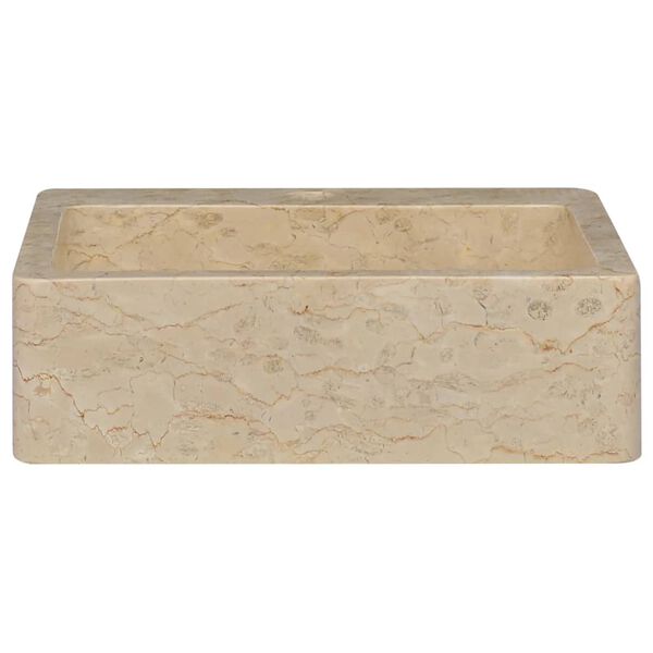 vidaXL Lavabo Crème 40x40x12 cm Marbre
