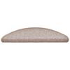 vidaXL Tapis d'escalier 20 pi&egrave;ces 56 x 17 x 3 cm Marron clair Demi-rond