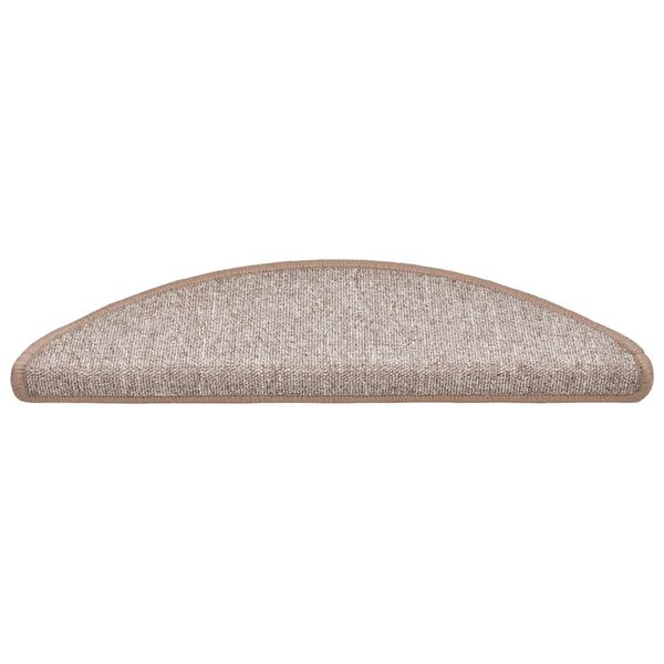 vidaXL Tapis d'escalier 20 pi&egrave;ces 56 x 17 x 3 cm Marron clair Demi-rond