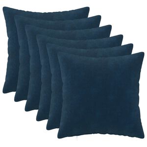 vidaXL Coussin 6 pc HEERLEN Bleu 30 x 30 cm Fleece en microfibre