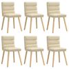 vidaXL Chaises à manger lot de 6 crème tissu